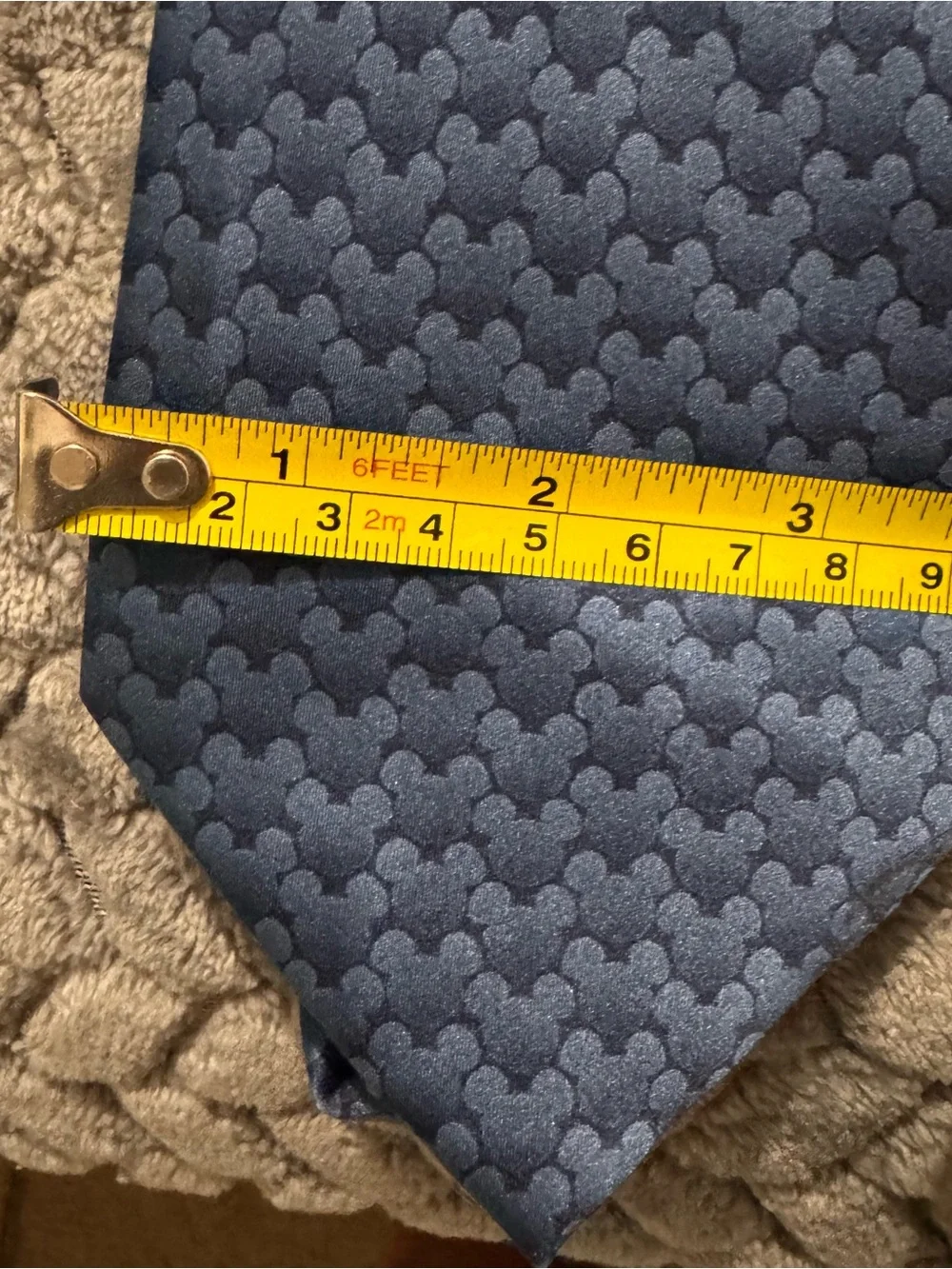 Walt Disney World Mickey Mouse Tie. Navy with subtle Mickey Mouse design.